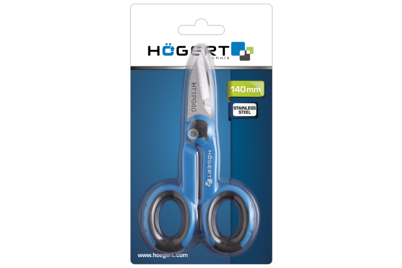 Усиленные ножницы для электромонтажа и проводов Hogert артикул HT1P040 - Изображение 1