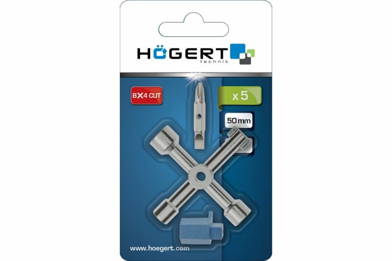 Ключ для шкафа универсальный 76 мм Hogert для электрошитов (HT1W760) - Изображение 1