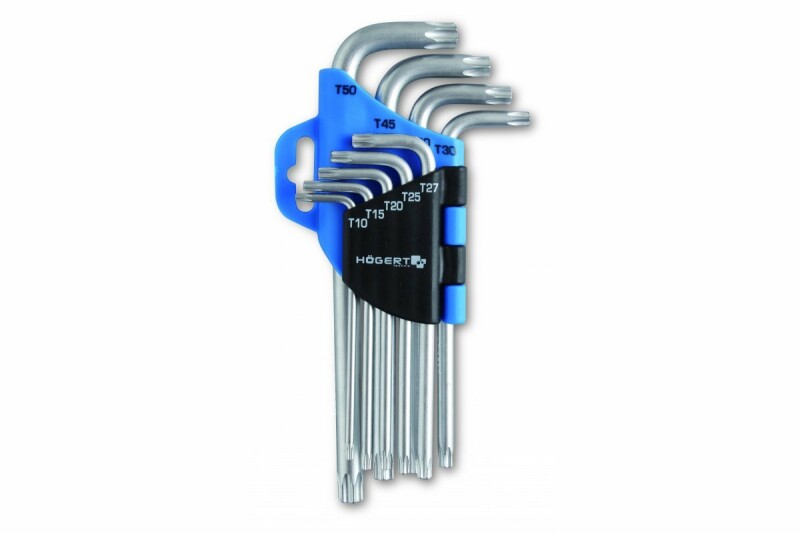Г-образные ключи Torx Hogert CrV набор 9 штук для мастеров (HT1W814) - Зображення 1