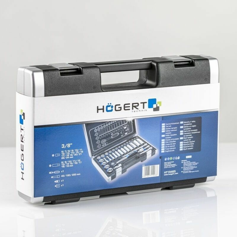Набор инструментов 3/8" 36шт CrV Hogert в кейсе (HT1R465) - Зображення 6