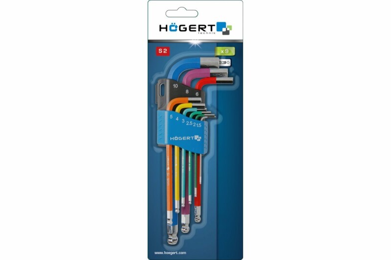 Комплект длинных Г-образных ключей Torx Hogert удобного формата (HT1W806) - Зображення 1