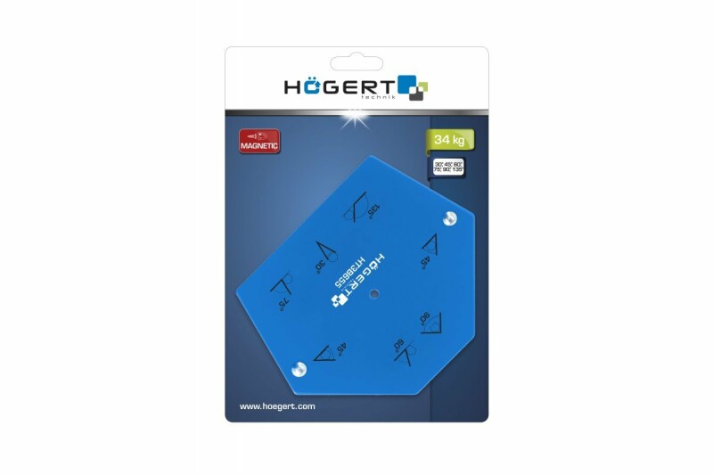 Шестигранный магнитный сварочный уголок Hogert 34 кг 138x110x26 мм (HT3B655) - Зображення 1