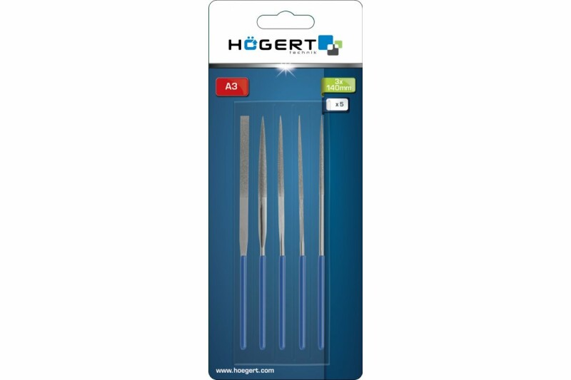 Алмазные надфили Hogert набор 5 штук для точной обработки металла и дерева (HT3B808) - Изображение 1