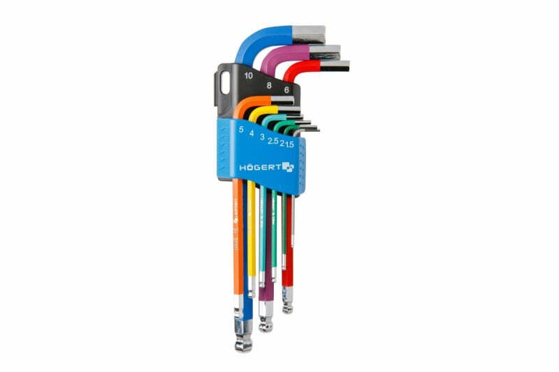 Комплект длинных Г-образных ключей Torx Hogert удобного формата (HT1W806)