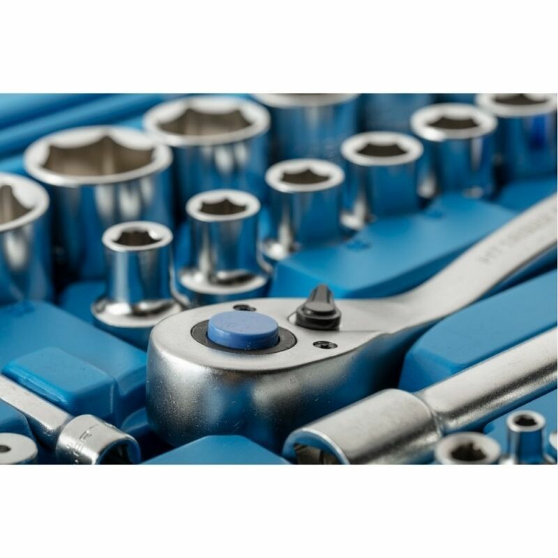 Набор инструментов 1/2" 1/4" 89шт CrV CrMo Hogert в кейсе (HT1R424) - Изображение 1