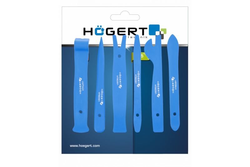 Набор съемников обшивки салона 6 предметов Hogert для кузовных работ (HT8G391) - Изображение 2