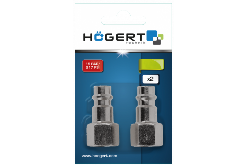 Соединительный штуцер с муфтой 12.5 мм набор 2 штуки Hogert (HT4R813) - Зображення 1