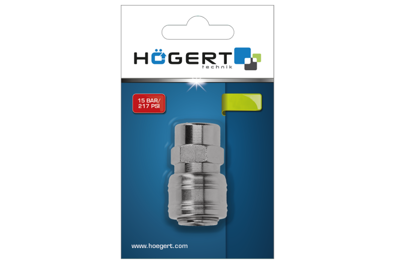 Соединительная муфта M1/4 дюйма Hogert для трубопроводов (HT4R802) - Зображення 1