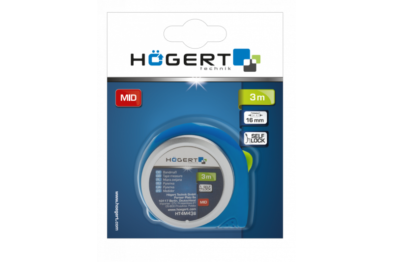 Рулетка измерительная Hogert 5 метров ширина ленты 25 мм (HT4M436) - Изображение 2