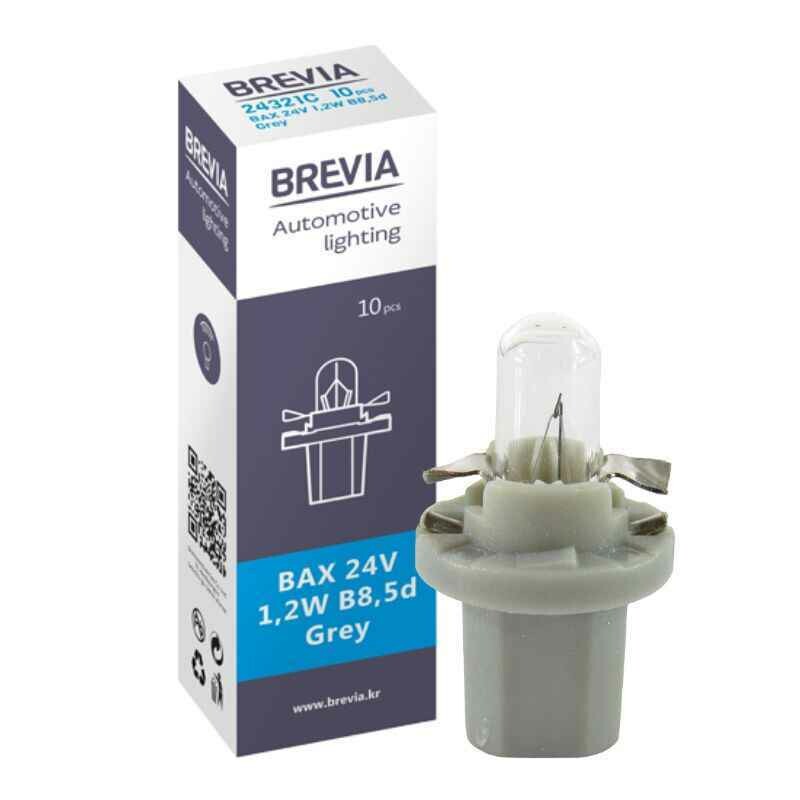 Галогенные автолампы Brevia BAX B8.5d 24V серого цвета 10 штук в упаковке (24321C)