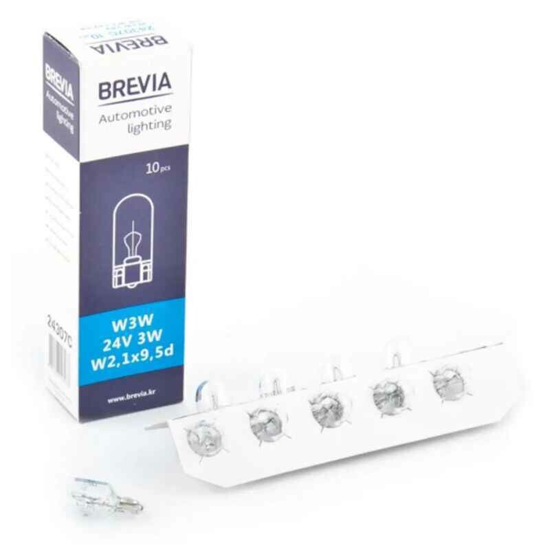 Галогенные автолампы Brevia W3W 24V набор 10 штук в упаковке (24307C)