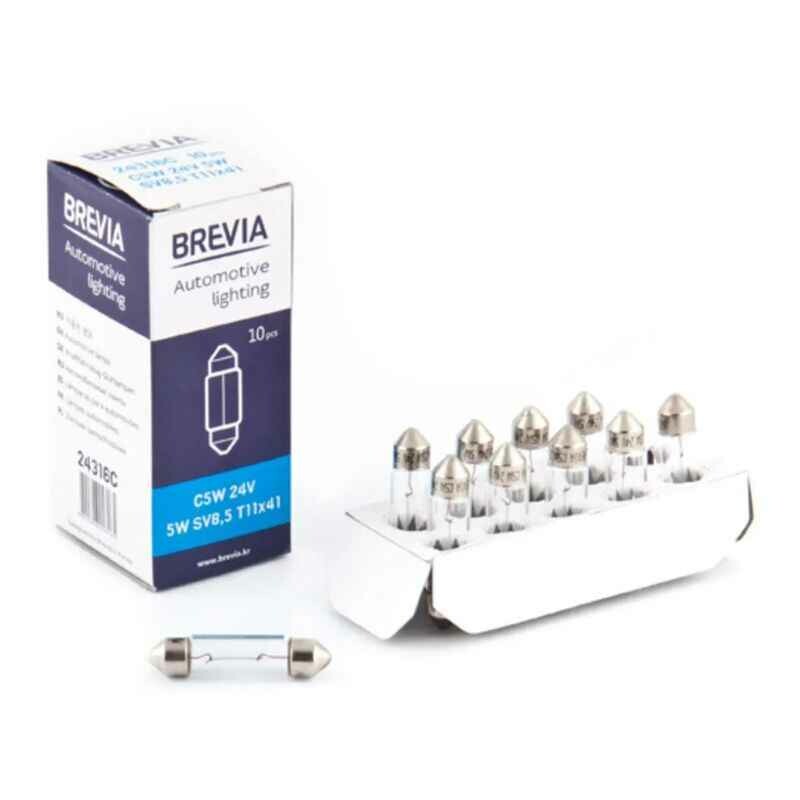 Галогенные автолампы Brevia C5W 24V набор 10 штук в упаковке (24316C)