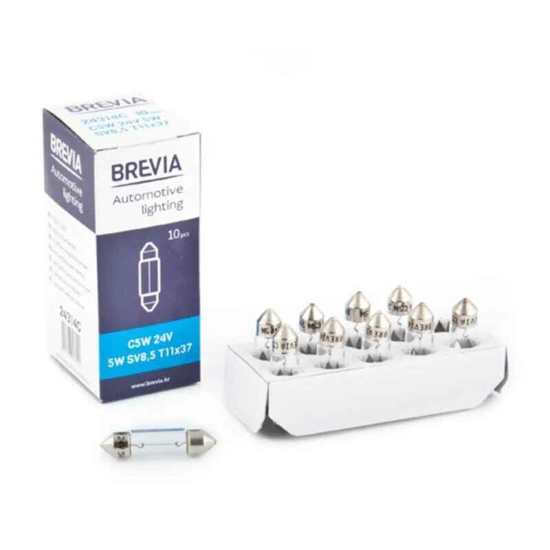 Галогенные автолампы Brevia C5W 24V комплект 10 штук в упаковке (24314C)