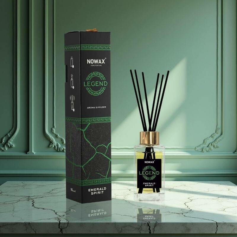 Ароматический диффузор с палочками Nowax Legend Emerald Spirit 90 мл для дома и офиса (NX91696) - Изображение 1