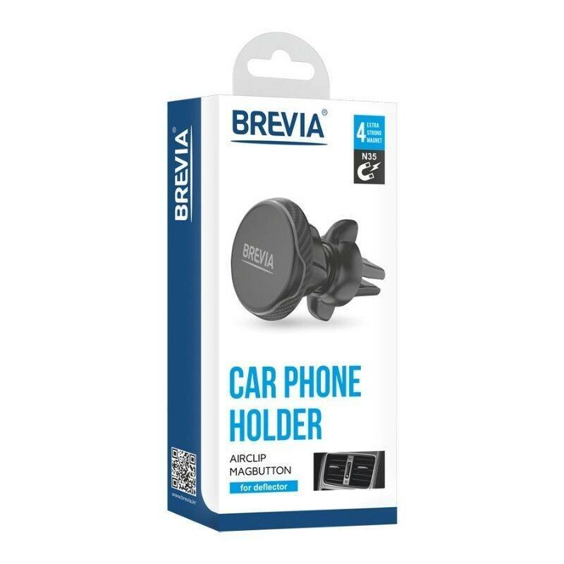 Магнитный автодержатель Brevia AirClip MagButton для телефона на дефлектор воздуха 48200 - Зображення 6