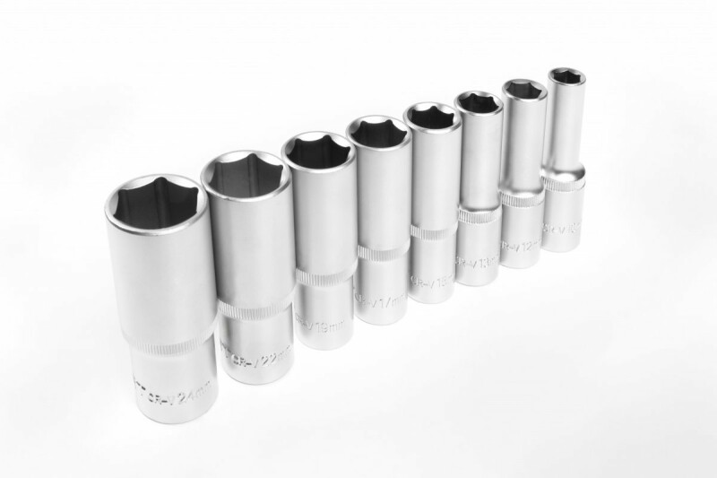 Набор шестигранных глубоких головок 1/2", 8 шт., HOEGERT 1/2" (HT4R050) - Изображение 1