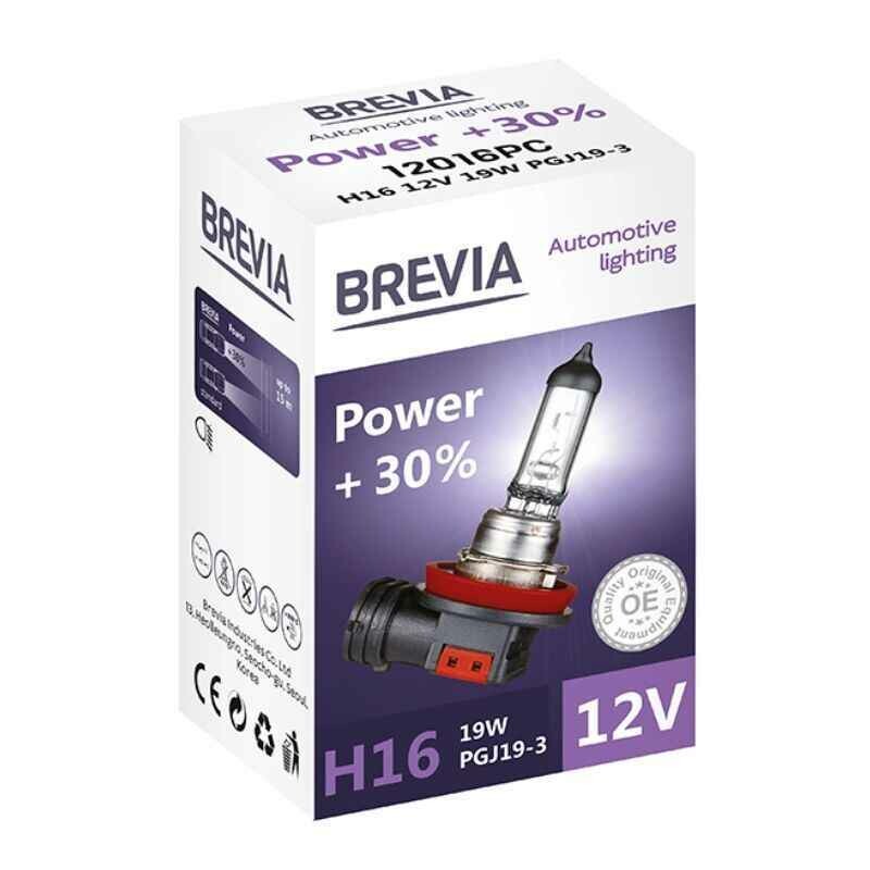 Галогеновая автолампа H16 Brevia Power увеличенная яркость на 30 процентов 1шт (12016PC) - Изображение 2