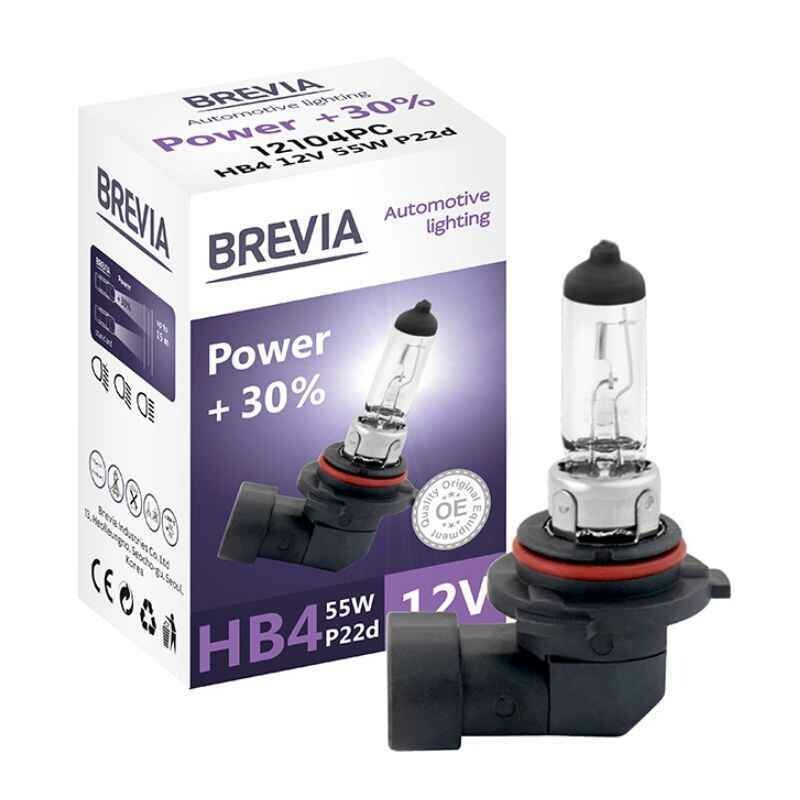 Галогеновая лампа HB4 Brevia Power на 30 процентов ярче 1 штучка (12104PC)