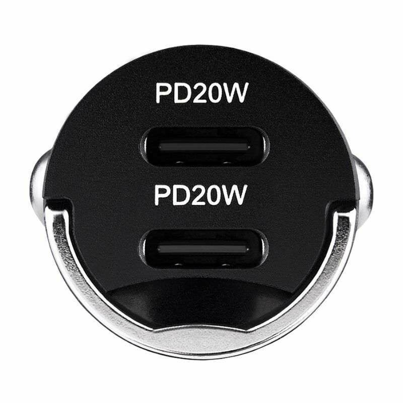 Зарядное устройство для авто BREVIA ePower NanoMetal 40W с двумя USB-C черный (46040DCMB) - Изображение 1