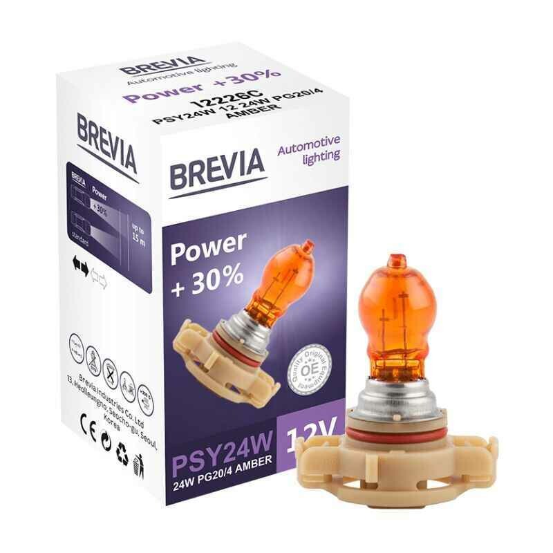 Галогенная лампа Brevia AMBER Power PSY24W цоколь +30 процентов яркости 1шт (12226C)