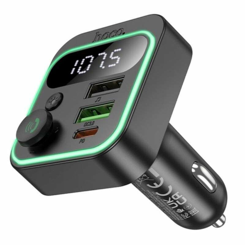 FM трансмиттер HOCO Tiger Bluetooth для автомобиля 2USB и Type-C 20W PD QC быстрая зарядка (E85) - Зображення 4