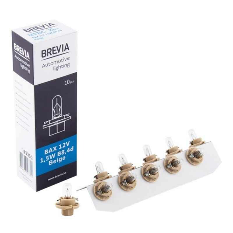 Галогенные автолампы Brevia BAX 1.5W 12V комплект 10 штук в упаковке (12335C)