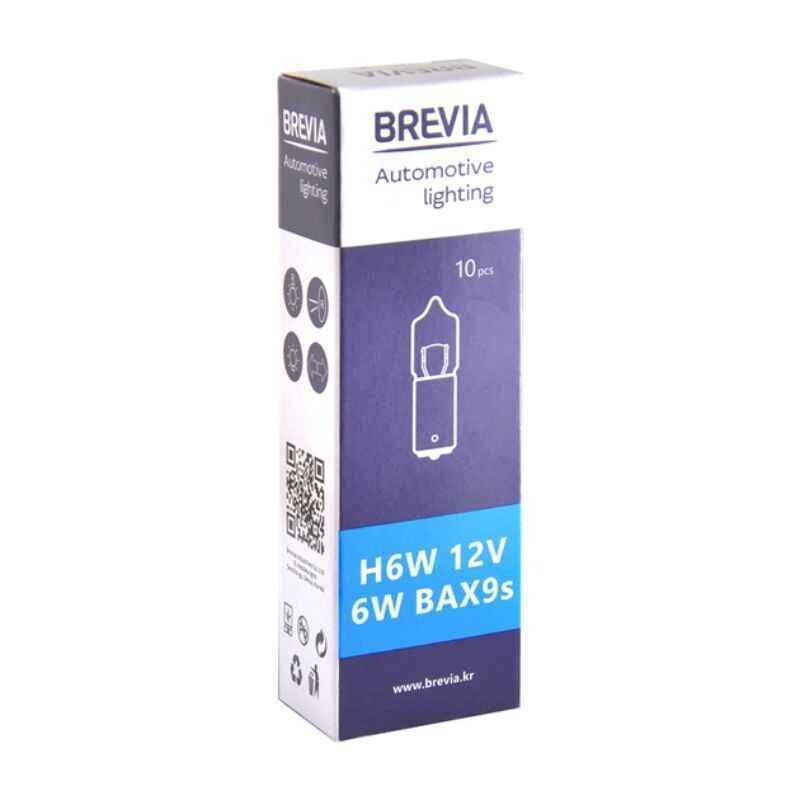Галогеновые лампы H6W 12V BA9s Brevia белые набор 10 штук в упаковке (12332C) - Зображення 2