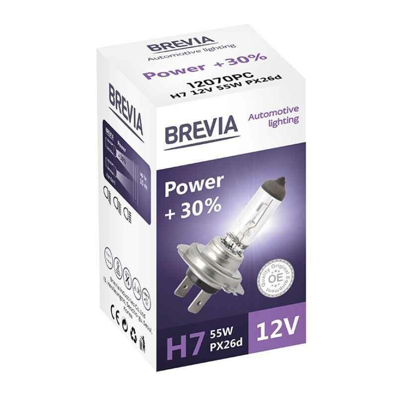 Галогенная лампа H7 Brevia Power увеличенная яркость на 30 процентов 1 штука (12070PC) - Изображение 2
