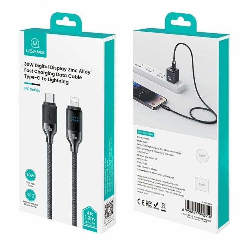 Кабель Type-C Lightning 30W для зарядки и передачи данных 1.2м черный SJ741USB02 - Зображення 8
