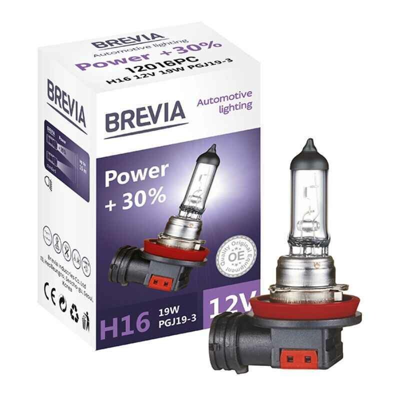 Галогеновая автолампа H16 Brevia Power увеличенная яркость на 30 процентов 1шт (12016PC)