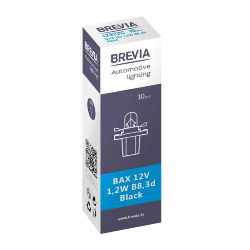 Галогенные автолампы Brevia Black BAX B8.3d 12V комплект 10 штук в упаковке (12322C) - Зображення 2