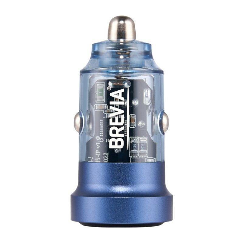 Зарядное устройство для авто Brevia DualCharge ePower 45W USB-C и USB-A синий прозрачный (46545CABL) - Изображение 2