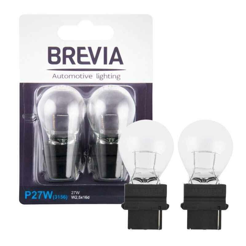 Галогенные автолампы Brevia P27W 27W цоколь W2.5x16d упаковка 2 штуки (12338B2)