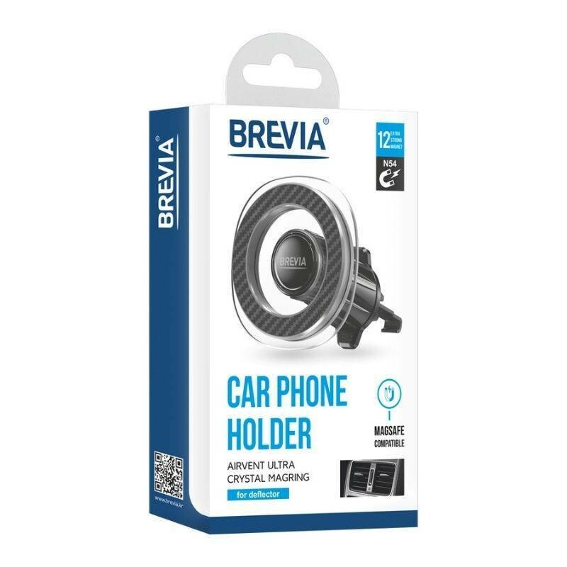 Автомобильный магнитный держатель Brevia AirVent Ultra MagRING для телефона на дефлектор Crystal (48020) - Зображення 6