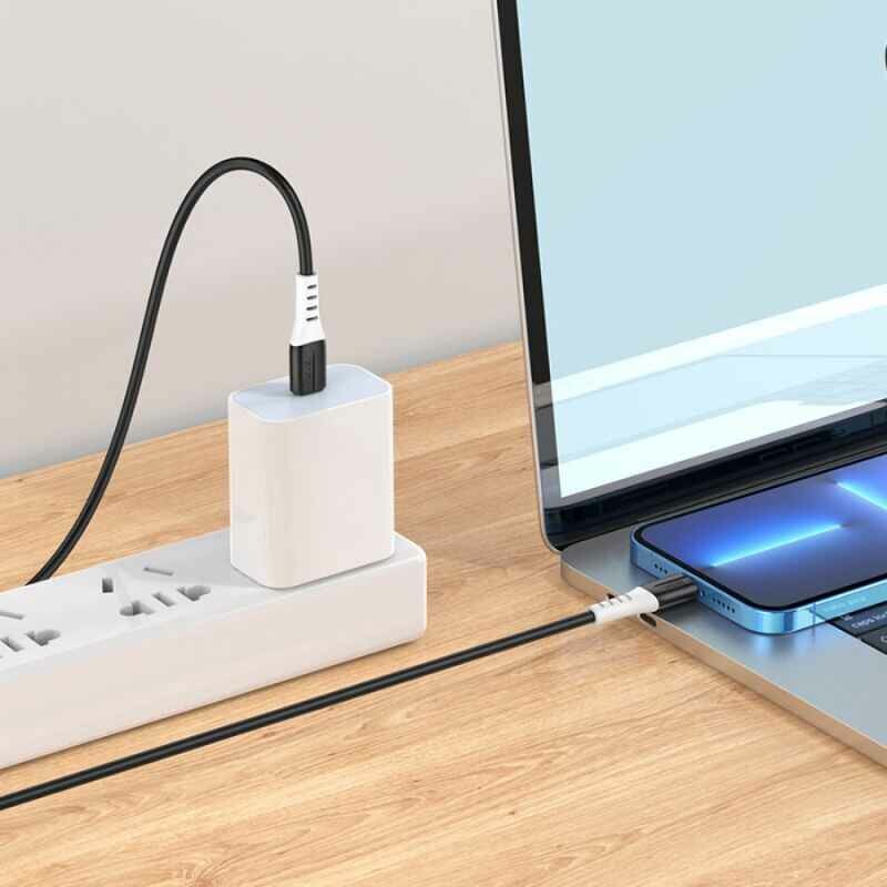Зарядный кабель Lightning 1м 3A для синхронизации Hoco X82 черный (X82-t/i black) - Зображення 4