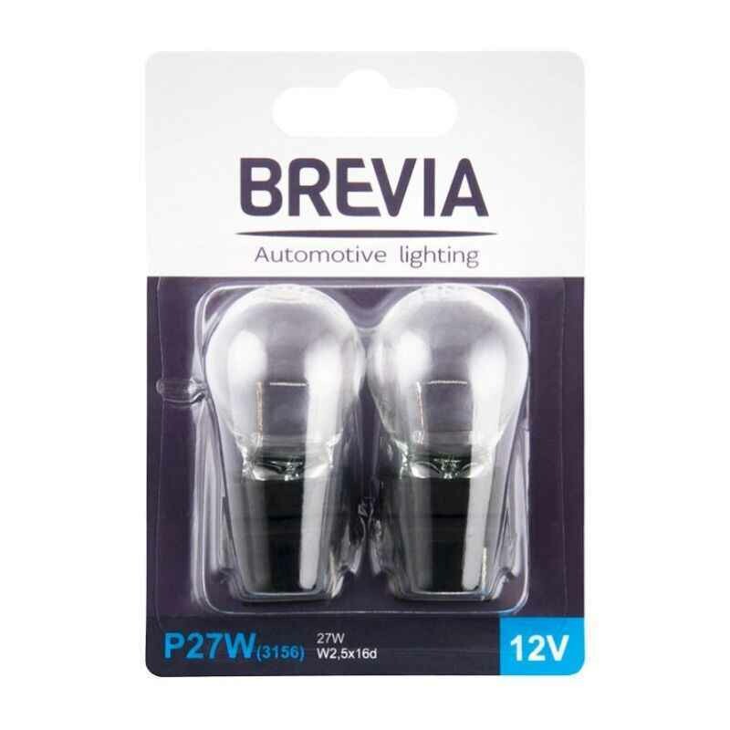 Галогенные автолампы Brevia P27W 27W цоколь W2.5x16d упаковка 2 штуки (12338B2) - Изображение 2