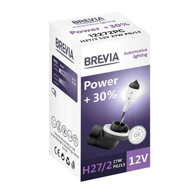 Галогеновая автолампа H27/2 Brevia Power плюс 30 процентов 1 штука (12272PC) - Изображение 2
