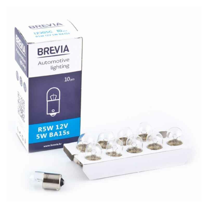 Галогенные лампы R5W 12V Brevia набор 10 штук в упаковке (12305C)