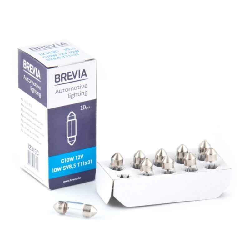 Галогенные автолампы Brevia WY21W набор 10 штук в упаковке для авто (12313C)
