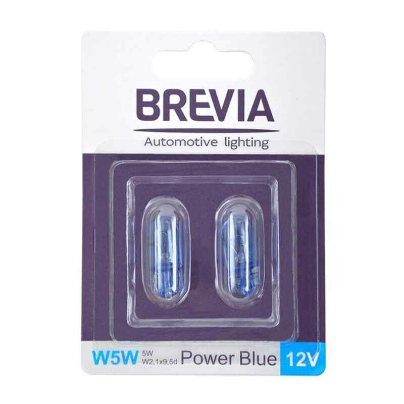 Галогенные автолампы Brevia W5W 12V синего цвета комплект 2 ламп (12328B2) - Изображение 2