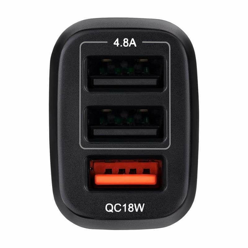 Зарядное устройство для авто BREVIA ePower TriDrive 42W 3хUSB-A черный (46042TUB) - Зображення 1