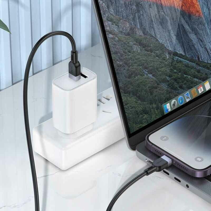 Зарядный кабель Lightning 1м 27W для синхронизации Hoco X109 черный (X109-t/i black) - Изображение 4