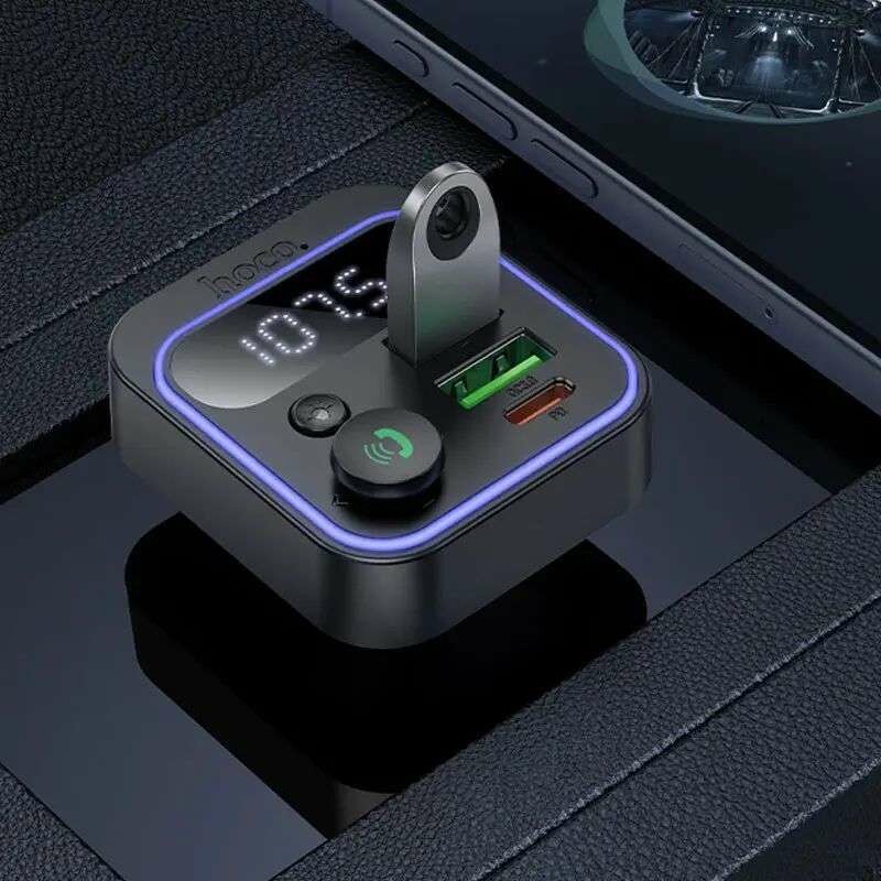 FM трансмиттер HOCO Tiger Bluetooth для автомобиля 2USB и Type-C 20W PD QC быстрая зарядка (E85) - Зображення 5