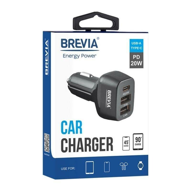 Зарядное устройство для авто BREVIA ePower TriDrive 44W 1xUSB-C 2xUSB-A черный (46044DUCB) - Изображение 4