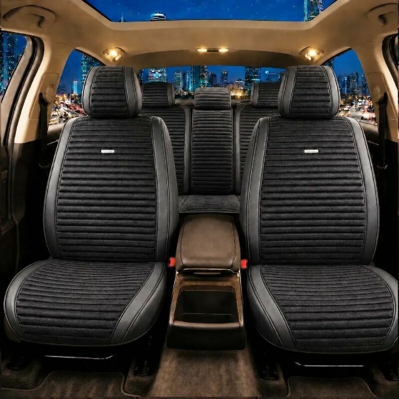 Накидки на сиденья комплект 11 шт Gearo Gran Lusso Eleganza (GE0711BK-A) - Изображение 8