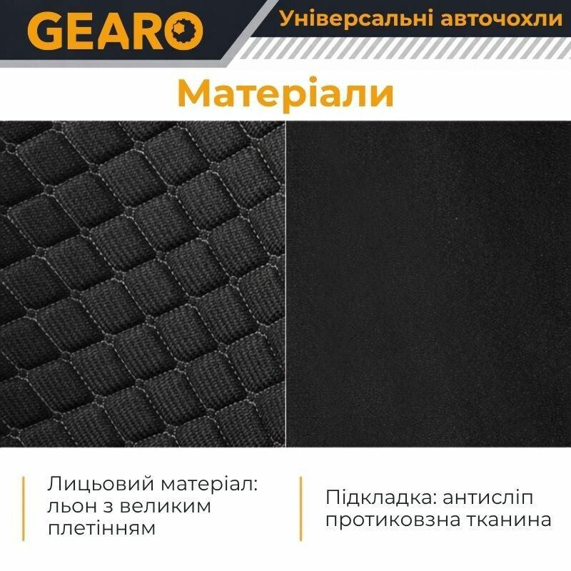 Накидки на сиденья Gearo Linen series (GE0703BK-F) - Зображення 2