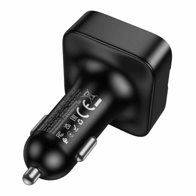 FM-модулятор в машину 3А 35W Hoco E87 Bluetooth/Type-C/USB черный (E87) - Зображення 2
