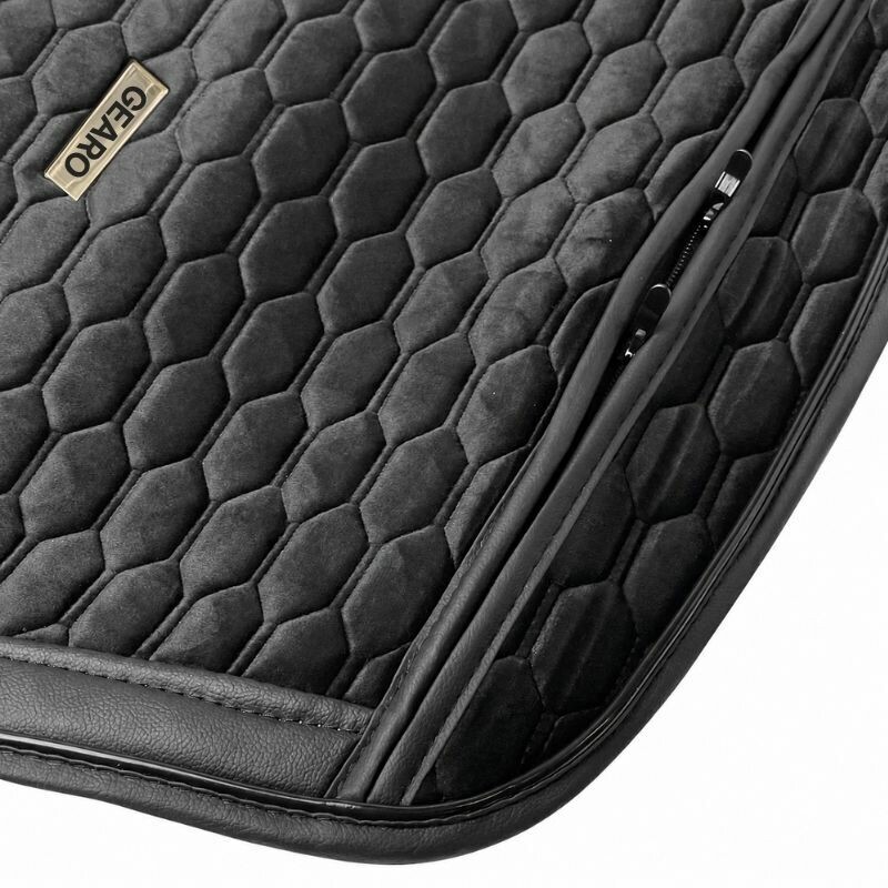 Накидки на сиденья комплект 11 шт экокожа и велюр Gearo Gran Lusso Prestige (GE0710BK-A) - Зображення 4