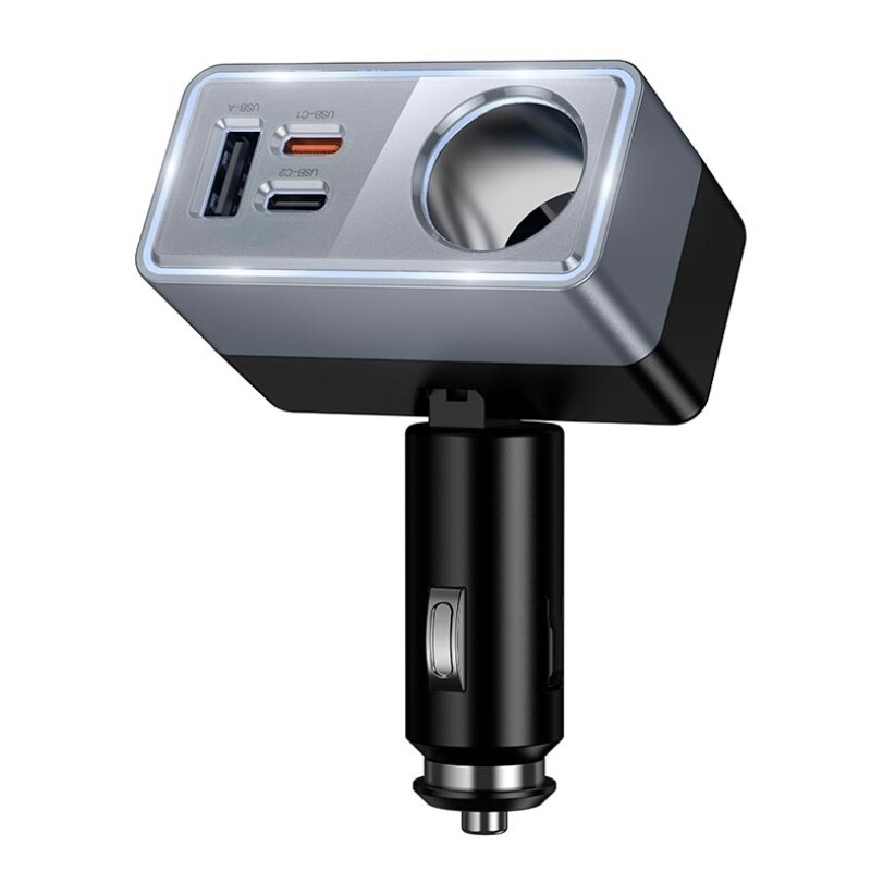 Автомобильное зарядное устройство Hoco Z65A с USB и Type-C до 165W (Z65A)