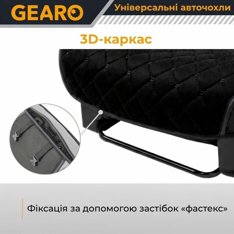 Накидки на передние сиденья Gearo Leather series (GE0730BK-F) - Зображення 4